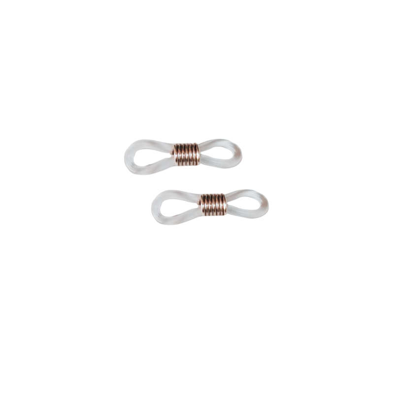 Pair of Spectacle Attachment Chain ends, rubber and base metal spring
