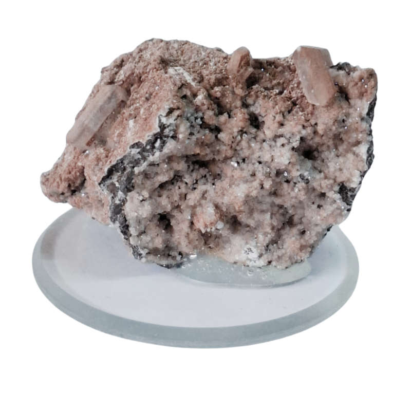 Wulfenite and Scolecite, Tsumeb, 3 x 2 x 2.8cm