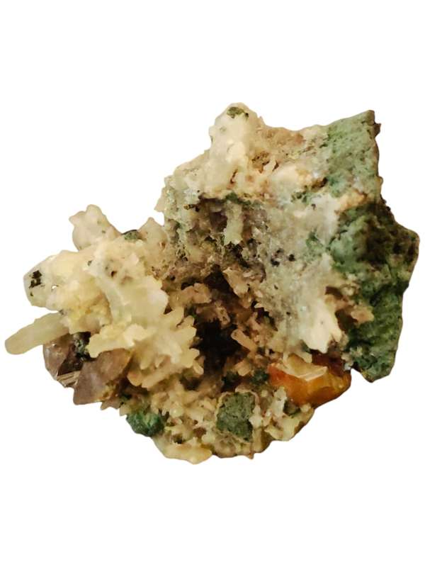 Wulfenite with quartz, Tsumeb, 3.6 x 2.2 x 1.8cm
