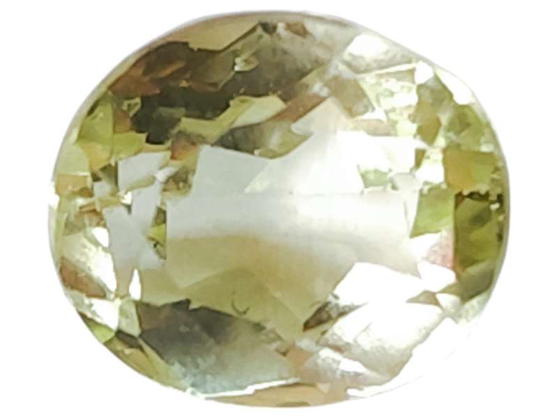 Green Amethyst cut stone, Oval cut, 10 x 9mm, 3.47ct