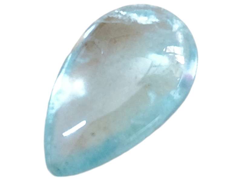 Aquamarine cabochon stone, pear, 12.56ct, 7x14mm