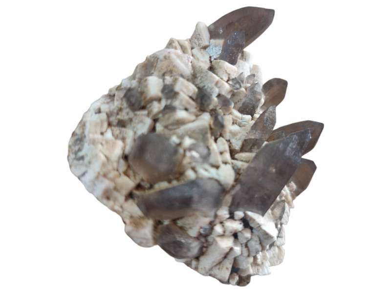 Smoky quartz and feldspar, Malawi 4-9cm