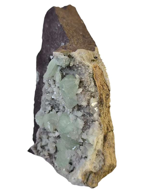 Attractive hand size prehnite on matrix 10cm high