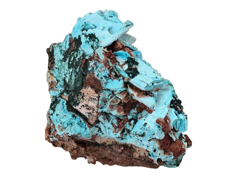Chrysocolla and Malachite Pseudomorph after Barite, DRC, 14 x 10 x 11cm