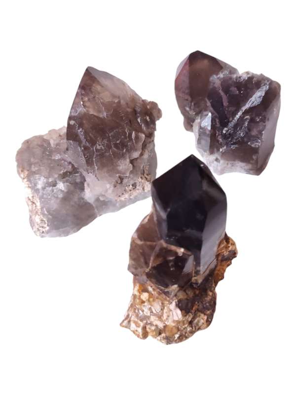 Smoky quartz points, Zomba, Malawi, 8.5-9cm