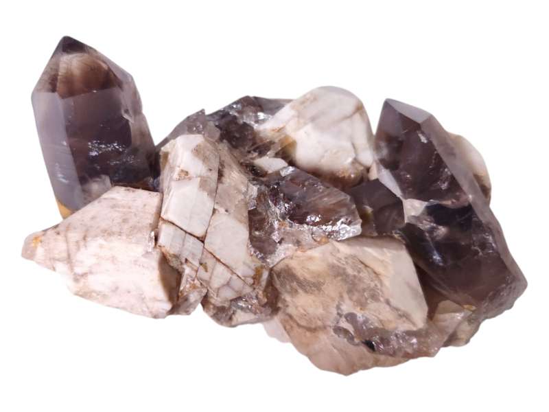 Smoky quartz and feldspar, Zomba, Malawi, 14 x 7.5 x 7cm