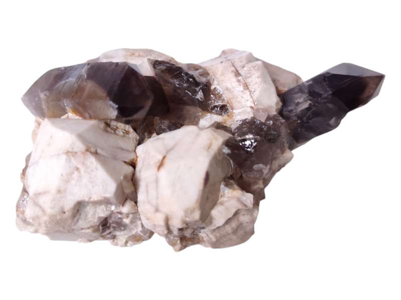 Smoky quartz and feldspar, Zomba, Malawi, 4 -6.4cm