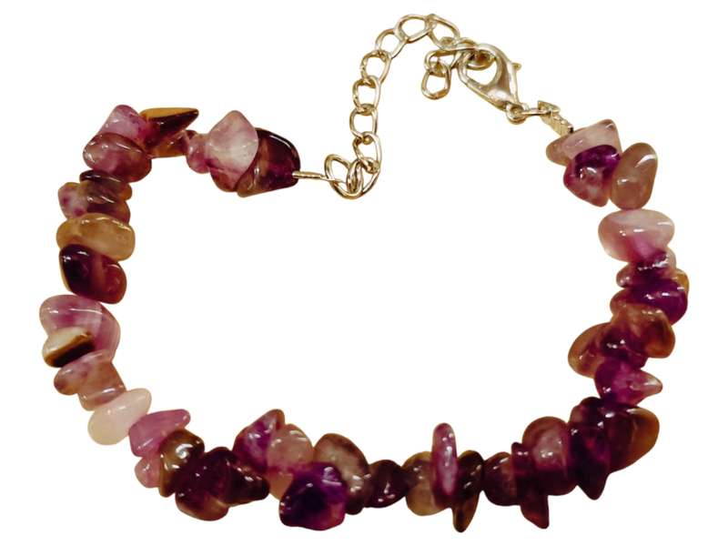 Amethyst chip bracelet, extender chain and lobster clasp