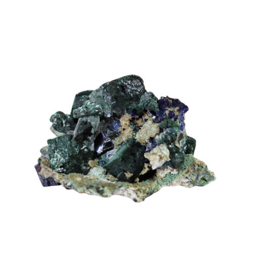 Malachite and Azurite pseudomorphosis, Tsumeb, 4 x 3.7 x 2.3cm