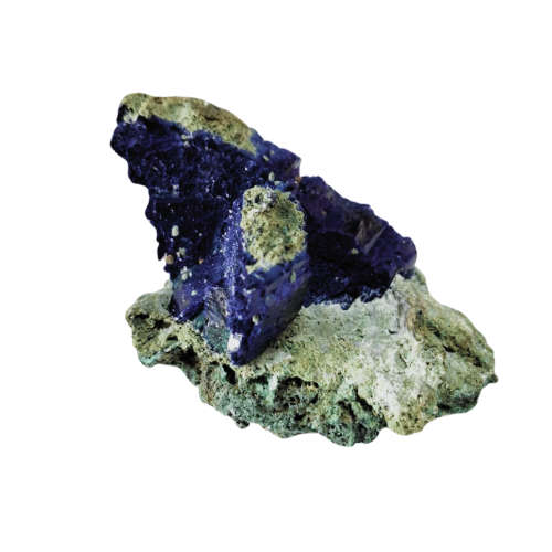 Azurite with Malachite, Tsumeb, 5.3 x 2.8 x 3.2cm