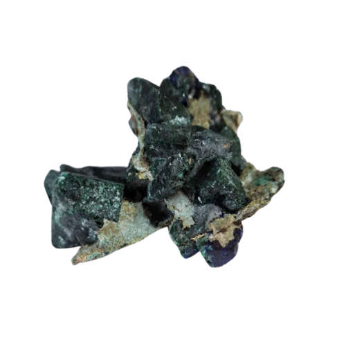 Malachite and Azurite pseudomorphosis, Tsumeb, 4 x 3.7 x 2.3cm
