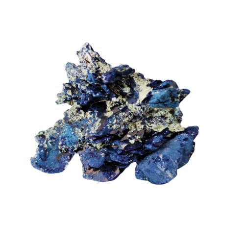 Azurite and suspected Duftit with host rock, Tsumeb, 5.8 x 5 x 4.2cm