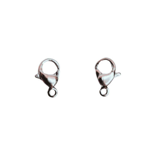 2 x Lobster clasps, Stainless steel, 11mm