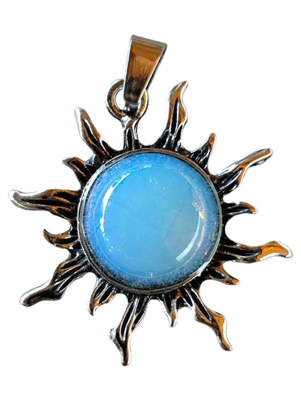 Sun Pendant with assorted stone, 3.5 x 3.5cm incl. bail