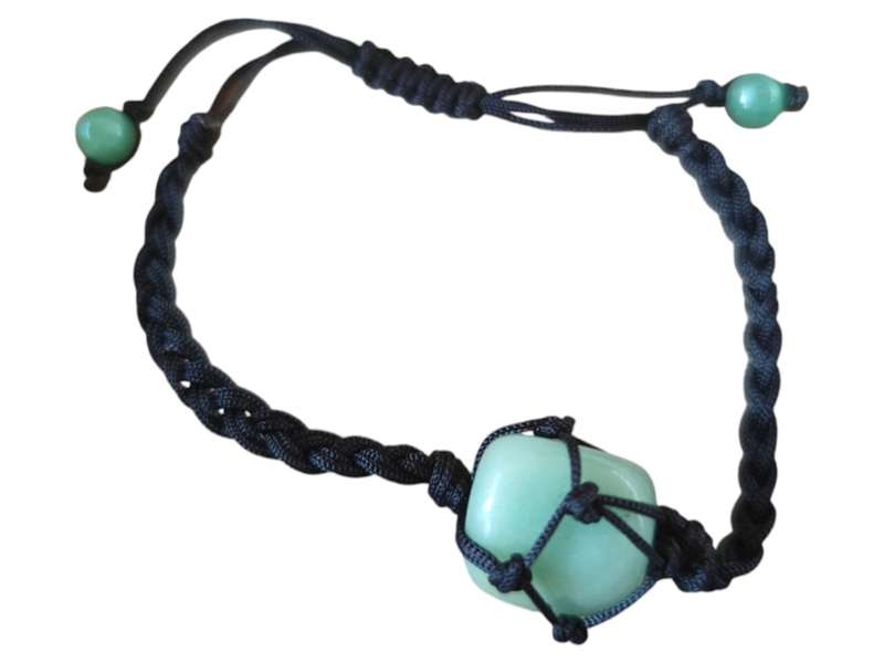 Woven tumble bracelet, Green Aventurine, adjustable