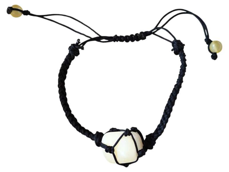 Woven tumble bracelet, Citrine, adjustable