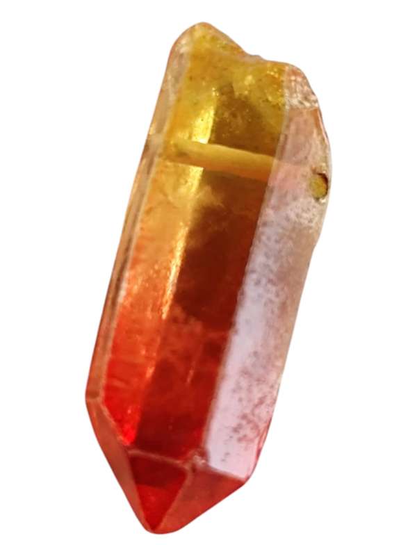 Flame Aura Quartz crystal with hole, 15-30mm