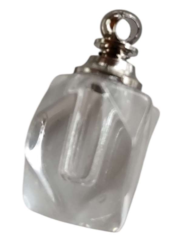 Glass vial pendant, Assorted, faceted, 19 x 9mm