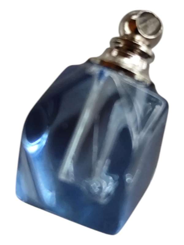 Glass vial pendant, Assorted, faceted, 19 x 9mm