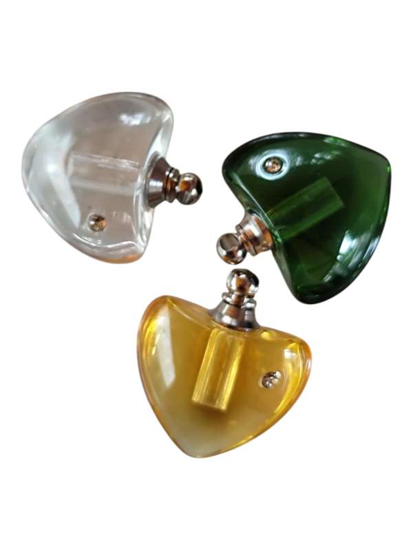 Glass vial pendant, Assorted, heart, 22 x 21mm