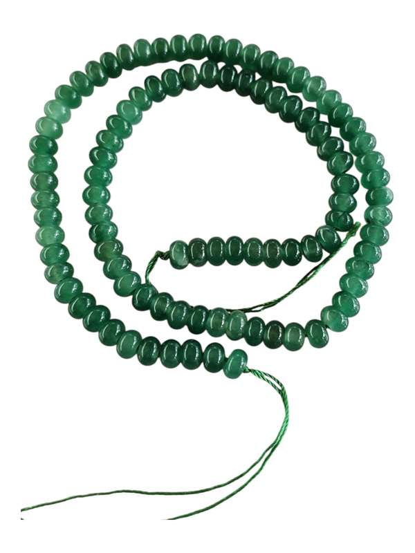 Emerald coloured Jadeite bead string, rondelle, 4 x 6.3mm, 39cm