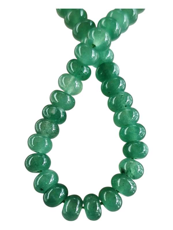 Emerald coloured Jadeite bead string, rondelle, 4 x 6.3mm, 39cm