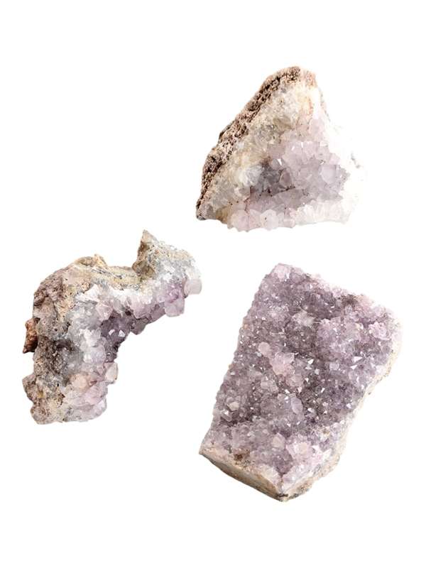 Goethite included Amethyst drusy cluster, Mozambique, 2.5-13cm tall