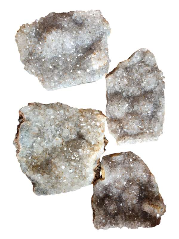 Goethite included Quartz drusy cluster, Mozambique, 12.5-17cm tall