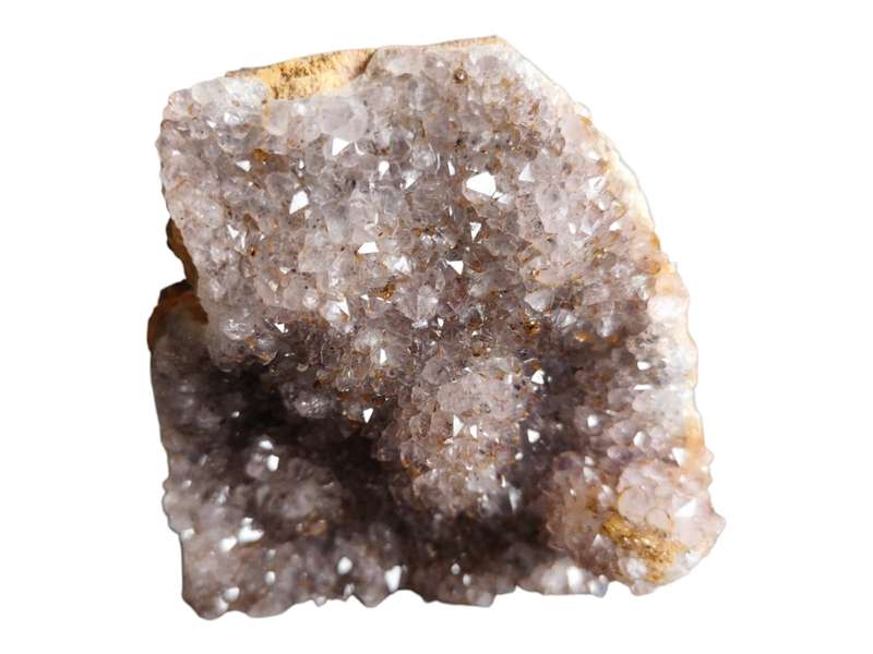Goethite included Quartz drusy cluster, Mozambique, 12.5-17cm tall