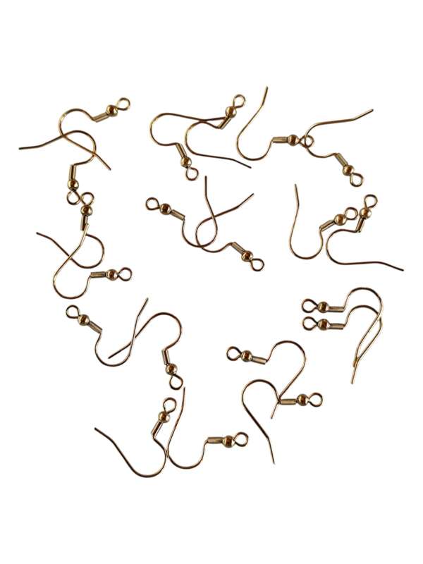 10 x pairs shepherds hook, Stainless steel, gold coloured, Size 20mm