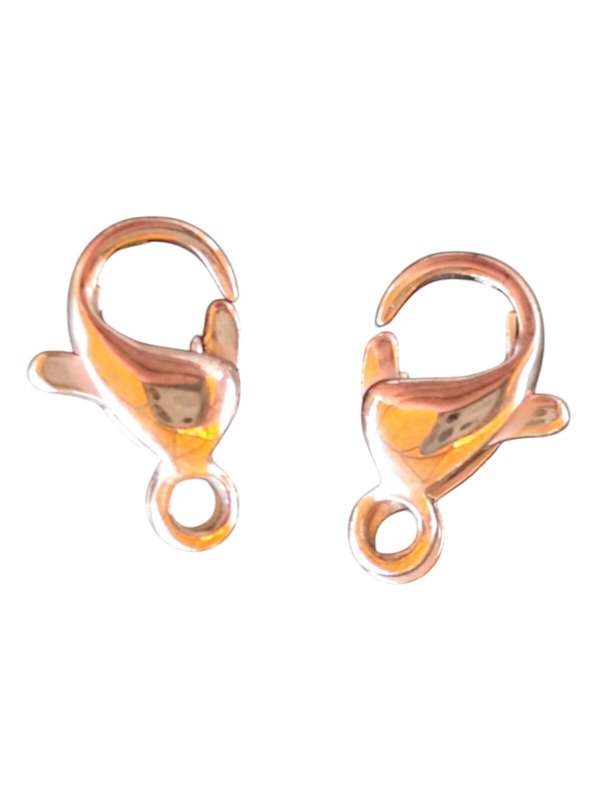 2 x Rose gold Stainless steel lobster clasp, 9mm