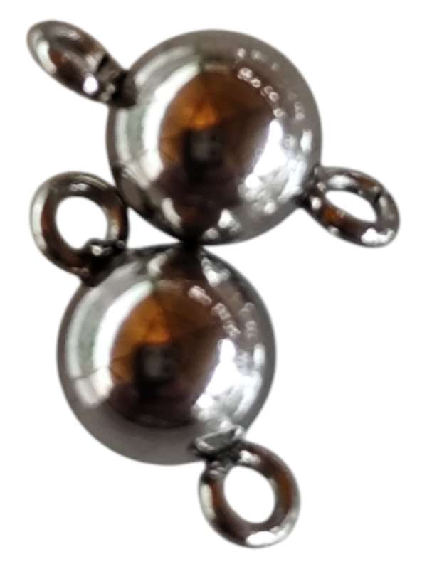 Round ball link, Stainless steel, 6mm with 2mm eyelets either side