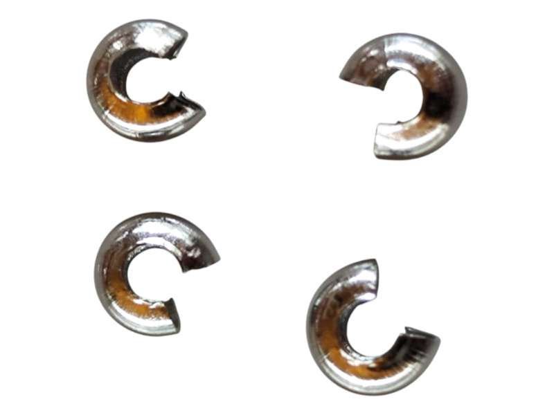 4 x Crimp cover, Stainless steel, 3.8 x 2.5mm