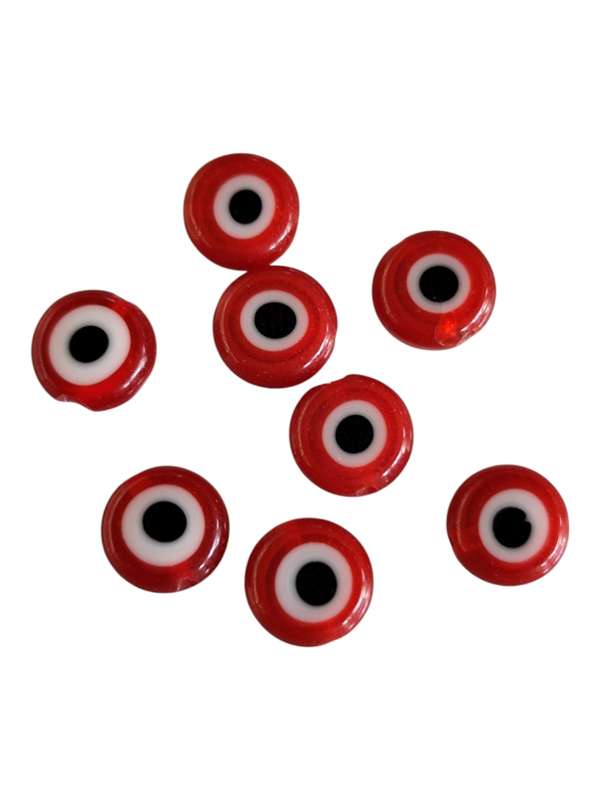 Evil eye glass bead, red, 8mm