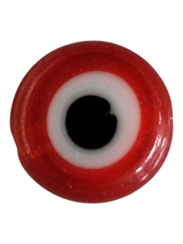 Evil eye glass bead, red, 8mm
