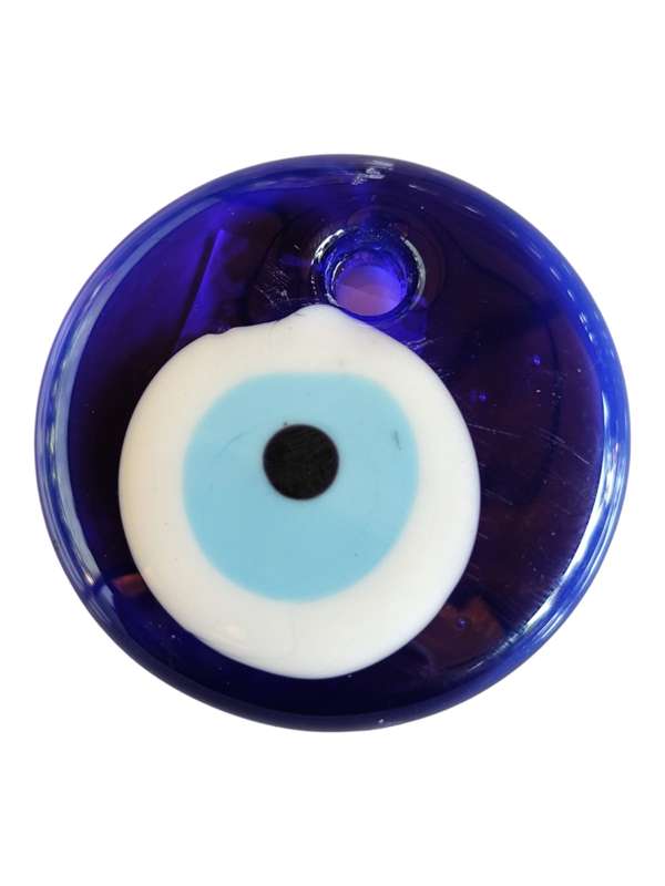Evil Eye glass pendant with hole, 58- 60mm