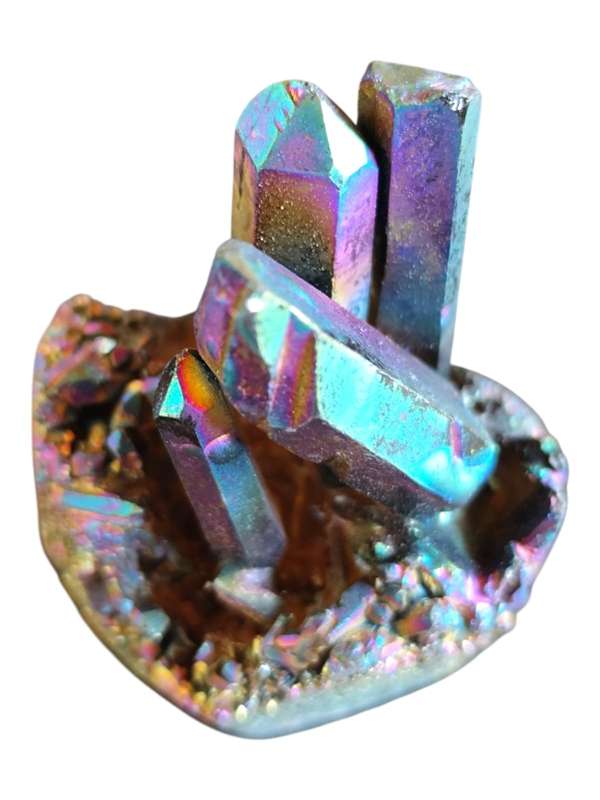 Electroplated quartz cluster, Assorted sizes, 8.8- 40.5 grams