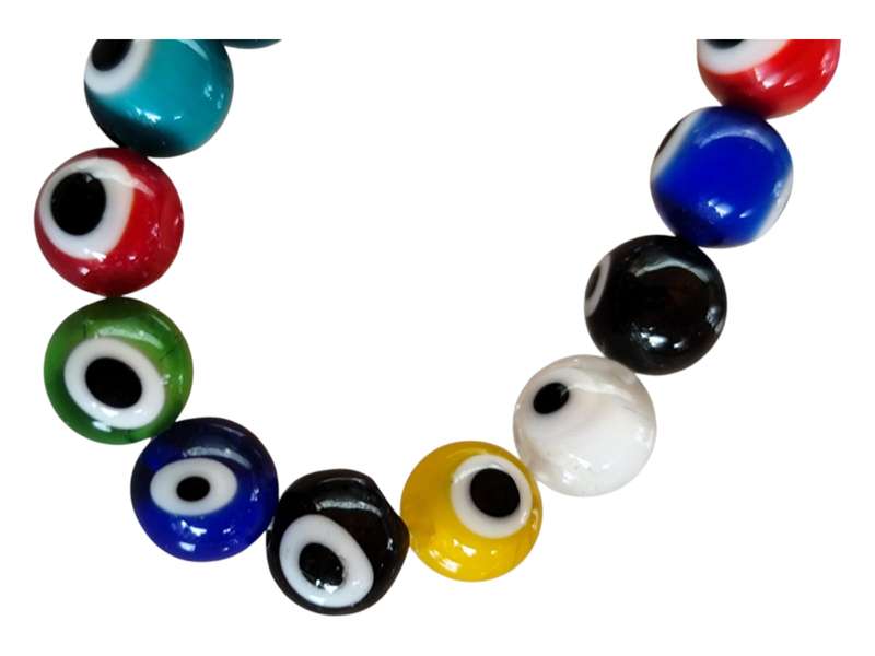 Assorted Round Evil eye glass bead, 10mm
