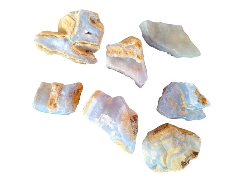 Assorted Blue lace agate pieces, Malawi, 0.034-0.21kgs