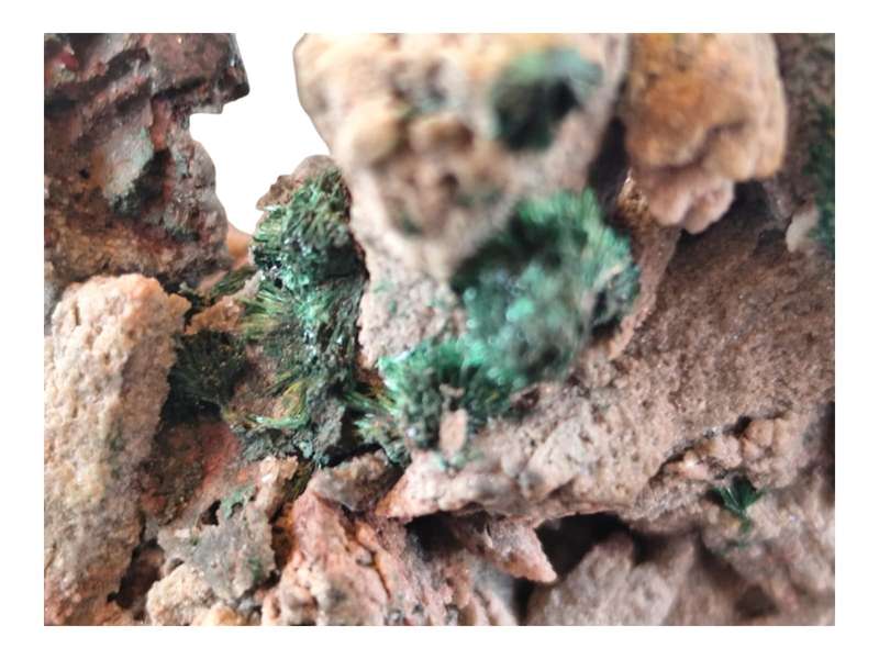 Malachite on unknown mineral, Locality Unknown, 6.9 x 2 x 4.9cm