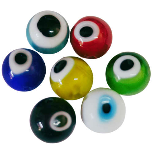 Assorted Round Evil eye glass bead, 10mm