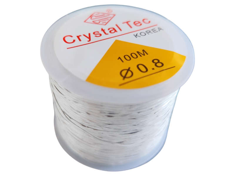Stretch cord, clear, 0.8mm, 90m