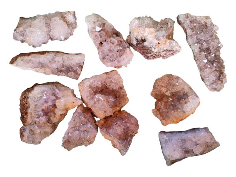 Assorted drusy Quartz cluster, Mozambique, 105-505grams