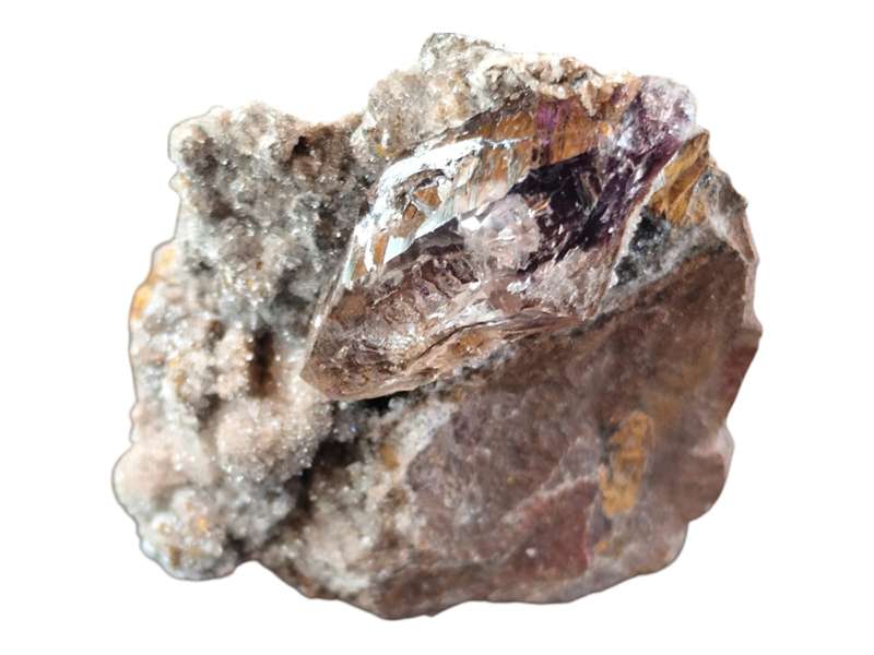Amethyst with Calcite, Namibia, 3.6 x 2.2 x 4.3cm