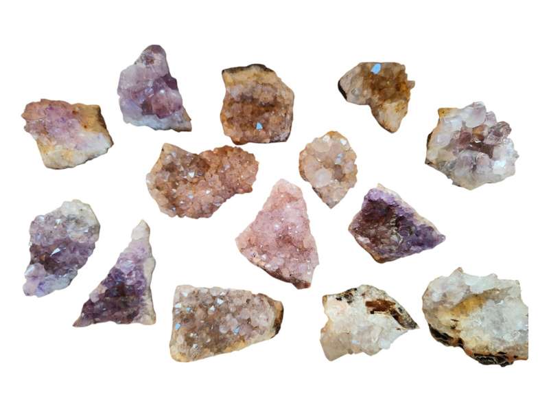 Assorted drusy Quartz cluster, Mozambique, 78.7-155grams
