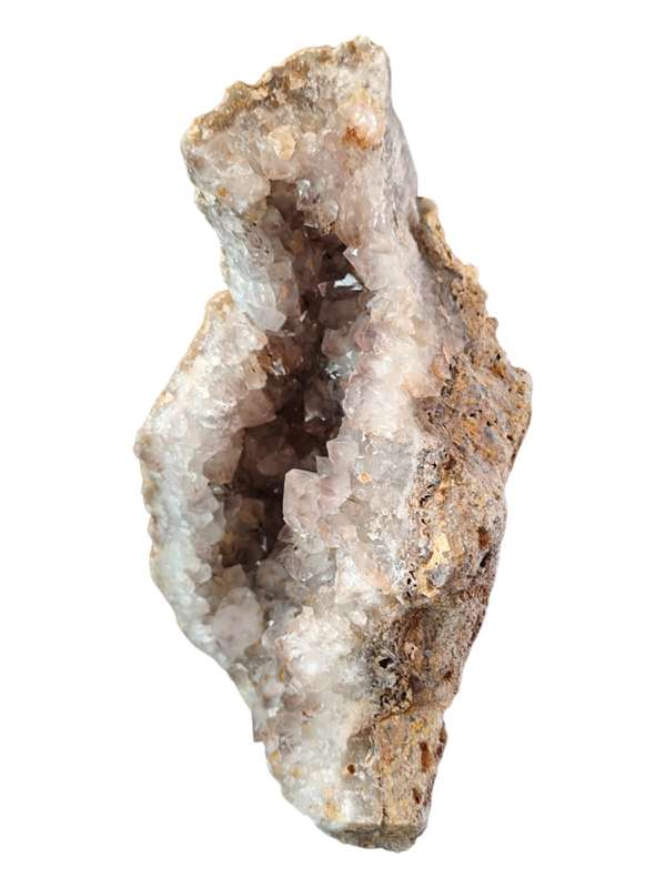 Goethite included drusy smoky quartz geode, Mozambique, 25 x 8.5 x 11.5cm