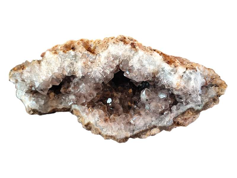 Goethite included drusy smoky quartz geode, Mozambique, 25 x 8.5 x 11.5cm