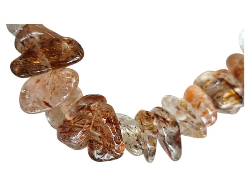 Red Rutilated quartz chip string, A grade, 80cm