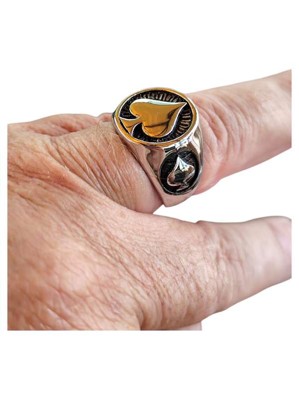 Stainless steel Spade statement ring, Assorted sizes