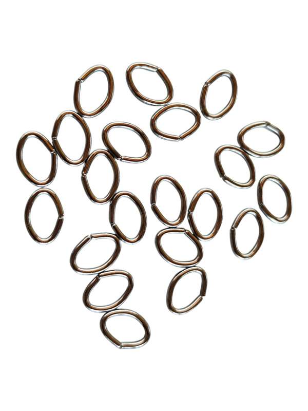 20 x Oval Jumprings in stainless steel, 8 x 5mm, 1mm thick
